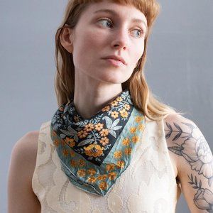 1960’s Vintage Pure Silk Floral Square Scarf